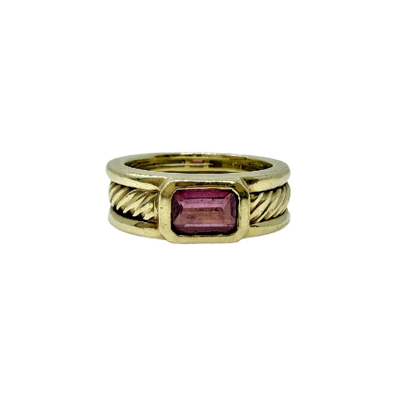 David Yurman 14K Gold Cable Band with Morganite