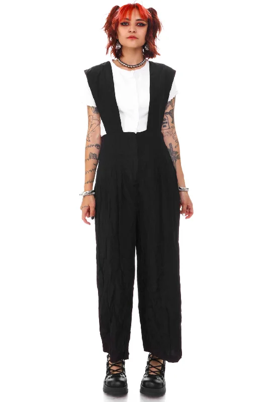 Vintage 70's Knapp Black Jumpsuit - S