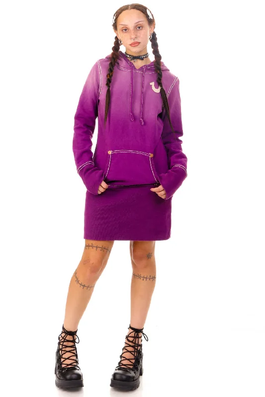 Vintage Y2K True Religion Purple Ombre Hooded Dress - S/M