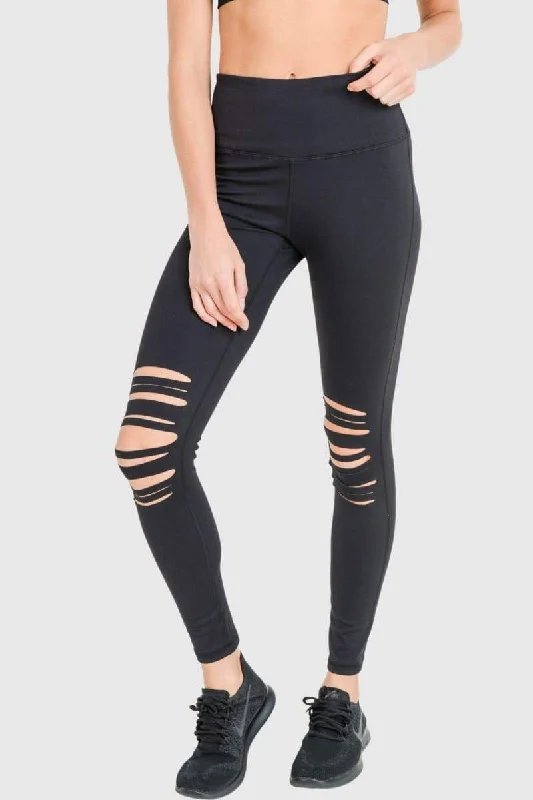 MONO B APH6151 HIGH RISE SHREDDED KNEE LEGGING