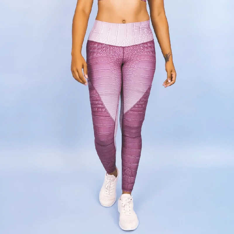 Croc High Waisted Slice Legging - Mauve