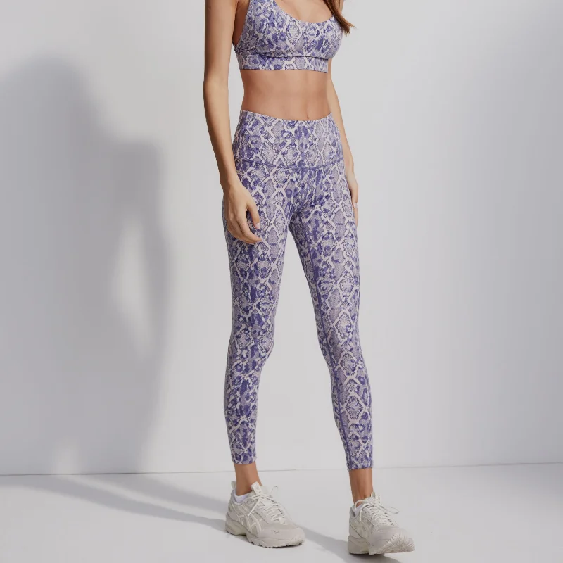 Let's Move High Rise Leggings - Blue Mix Lace Snake