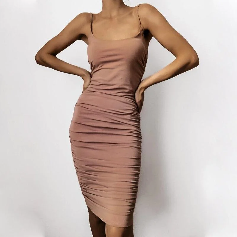 FashionSierra - Women  Sexy Sleeveless Slim Elastic Bodycon Bandage Dress