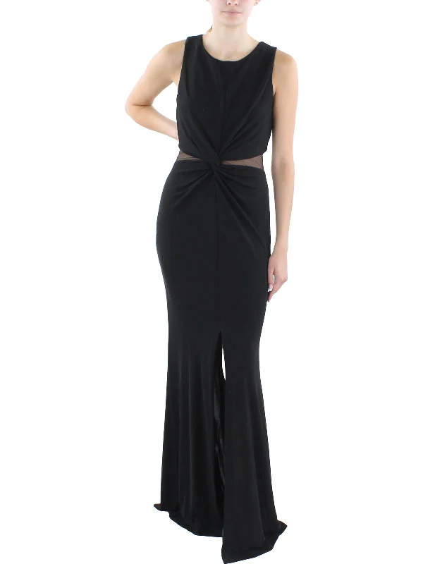 Womens Illusion Polyester Evening Dress