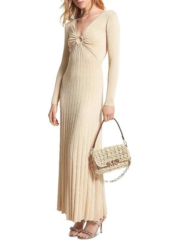 Womens Metallic Long Evening Dress