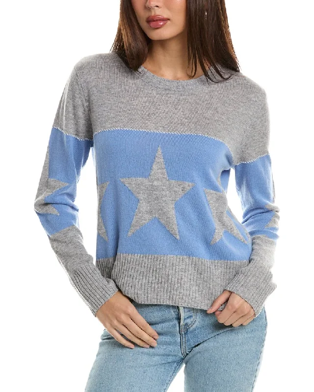 Hannah Rose Banded Star Wool & Cashmere-Blend Sweater