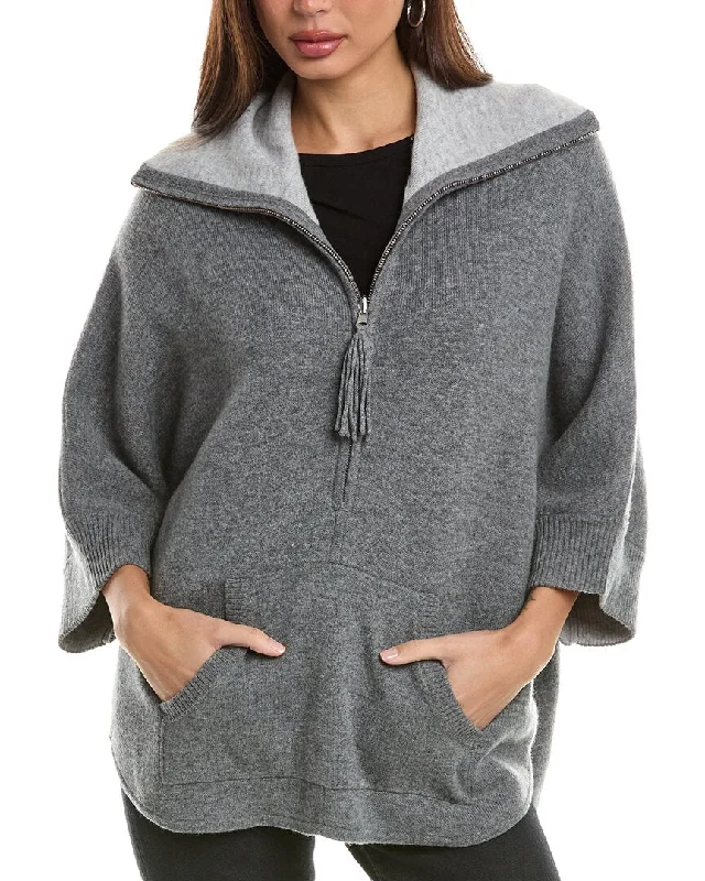 Hannah Rose Reversible Wool & Cashmere-Blend Poncho