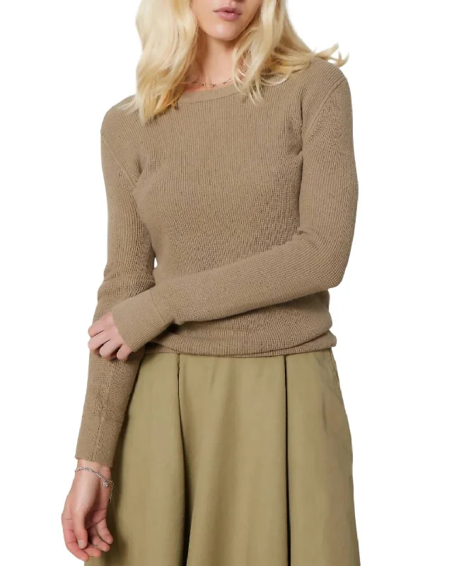 Taj Thermal Sweater In Olive