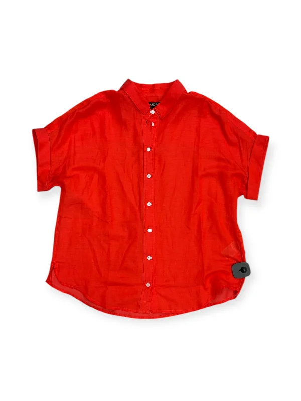 Top Short Sleeve By Banana Republic In Red, Size: S