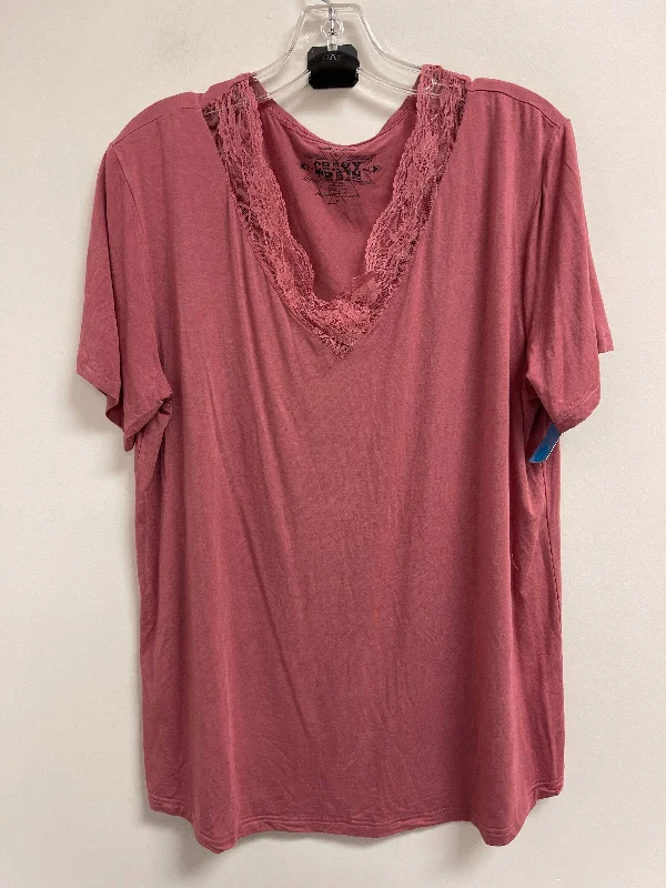 Top Short Sleeve By Crazy Train In Pink, Size: L