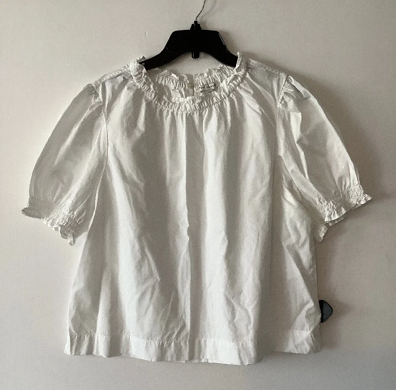 Top Short Sleeve By Free Assembly In White, Size: Xl