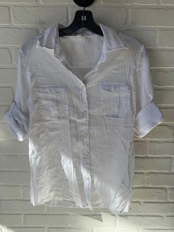 Top Short Sleeve By J. Crew In White, Size: M